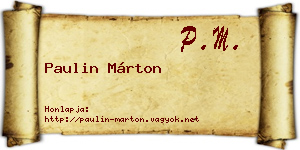 Paulin Márton névjegykártya